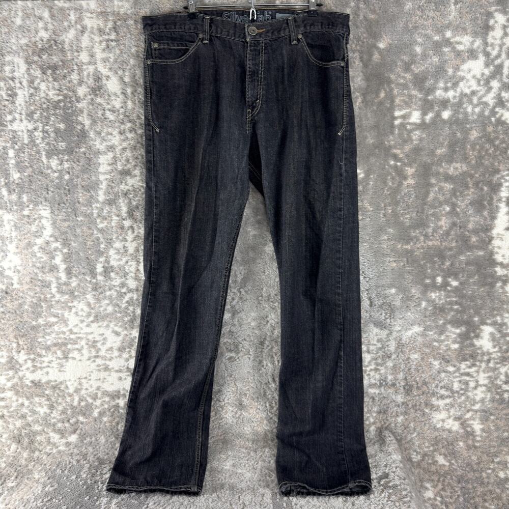 Levis SilverTab Size W38 L36 Slim Denim‎ Jean Pants Black Button Zip Casual